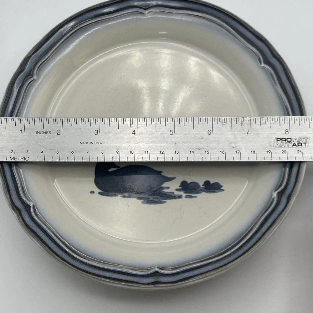 4‎ Vtg Noritake Mallard Stoneware Salad Plates 8652 Japan Duck Waterfowl - 8.25